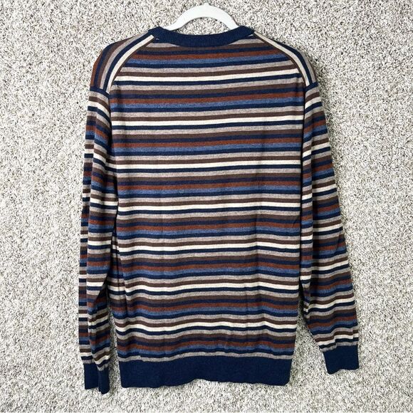 Daniel Cremieux Sweater Men’s XL Multi Striped 100% Wool Pullover Crew Neck - Picture 4 of 4